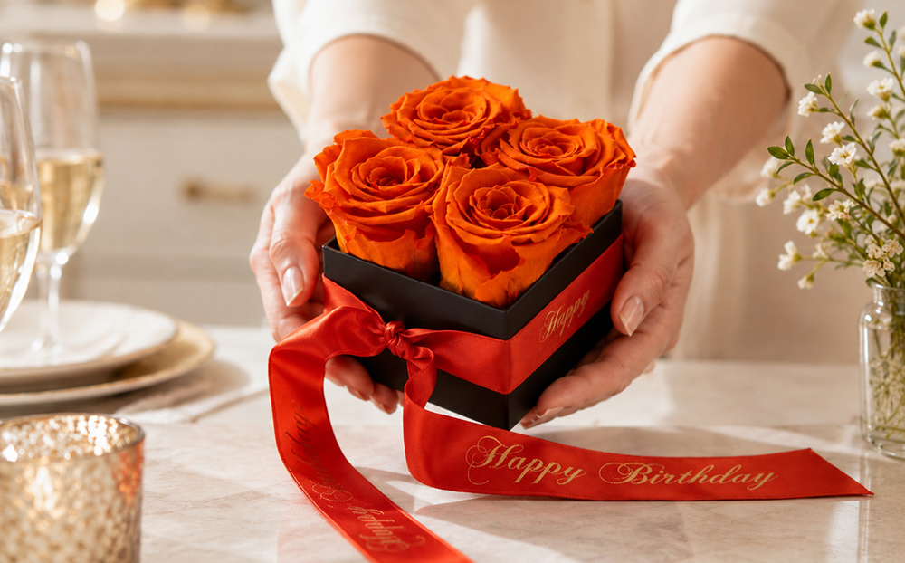 Rosenbox mit Infinity Rosen als liebevolles Geschenk für besondere Anlässe