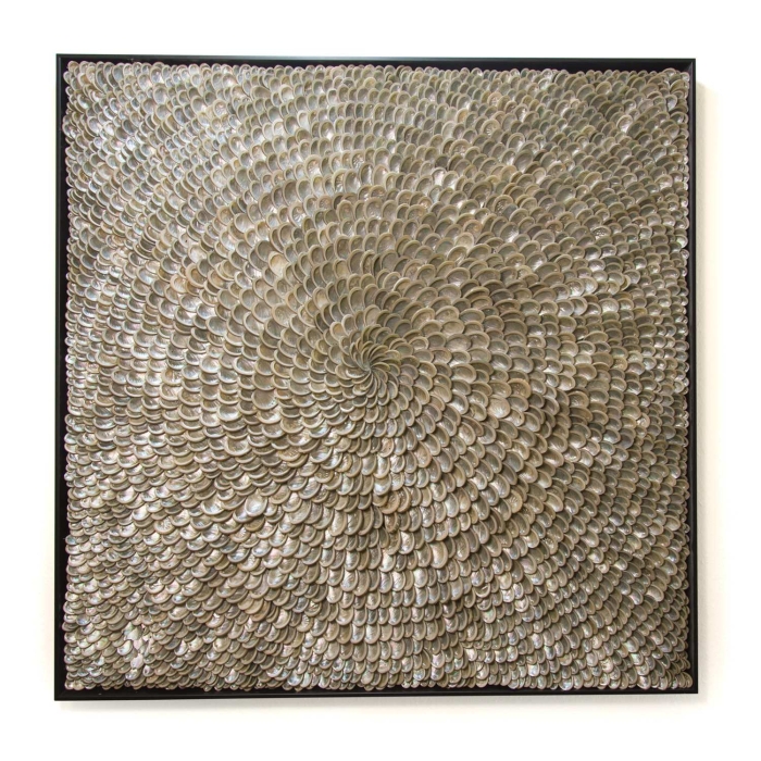 Wandbild mit echten Muscheln 100x100cm - 1