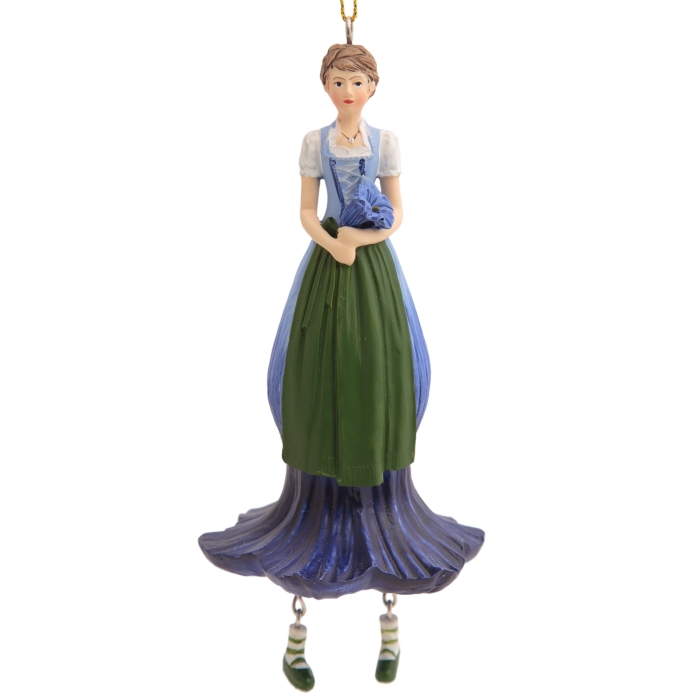 Blumenmädchen Deko Figur Enzian