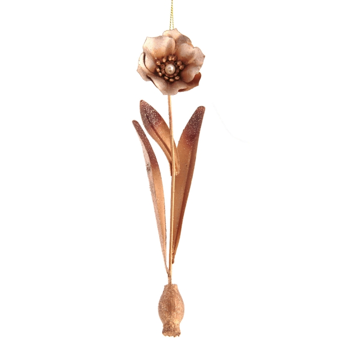 Christmas Rose Metal Gold for Hanging