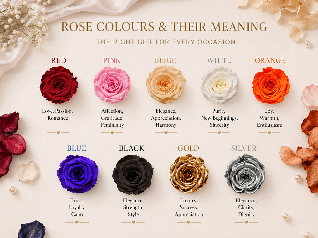 Guide to rose colours and their meanings for different gift occasions