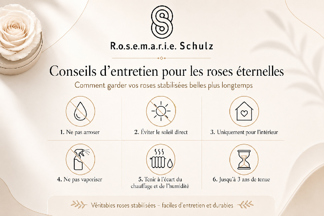 Conseils d’entretien pour les roses éternelles sans eau et sans soleil direct