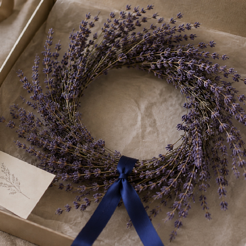 Trockenblumenkranz als langlebige Geschenkidee zum Einzug
