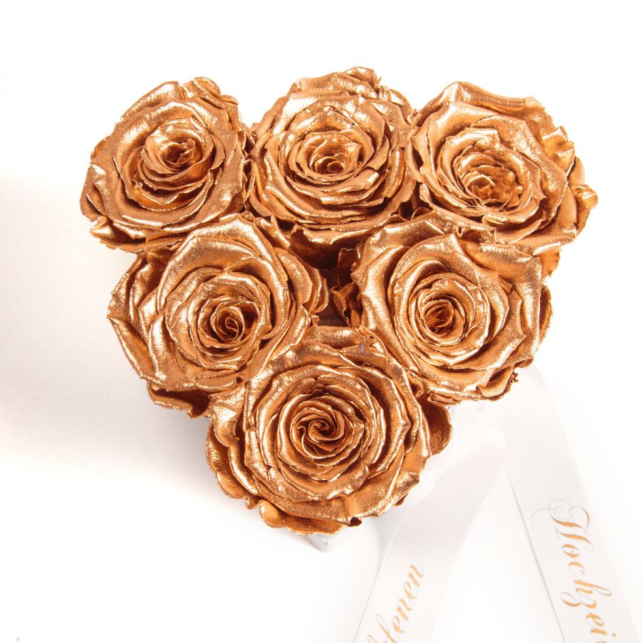 Goldene Rose Rosenbox Flower Blumen Box MIT GRAVUR Jahrestag Hochzeit Geschenk 